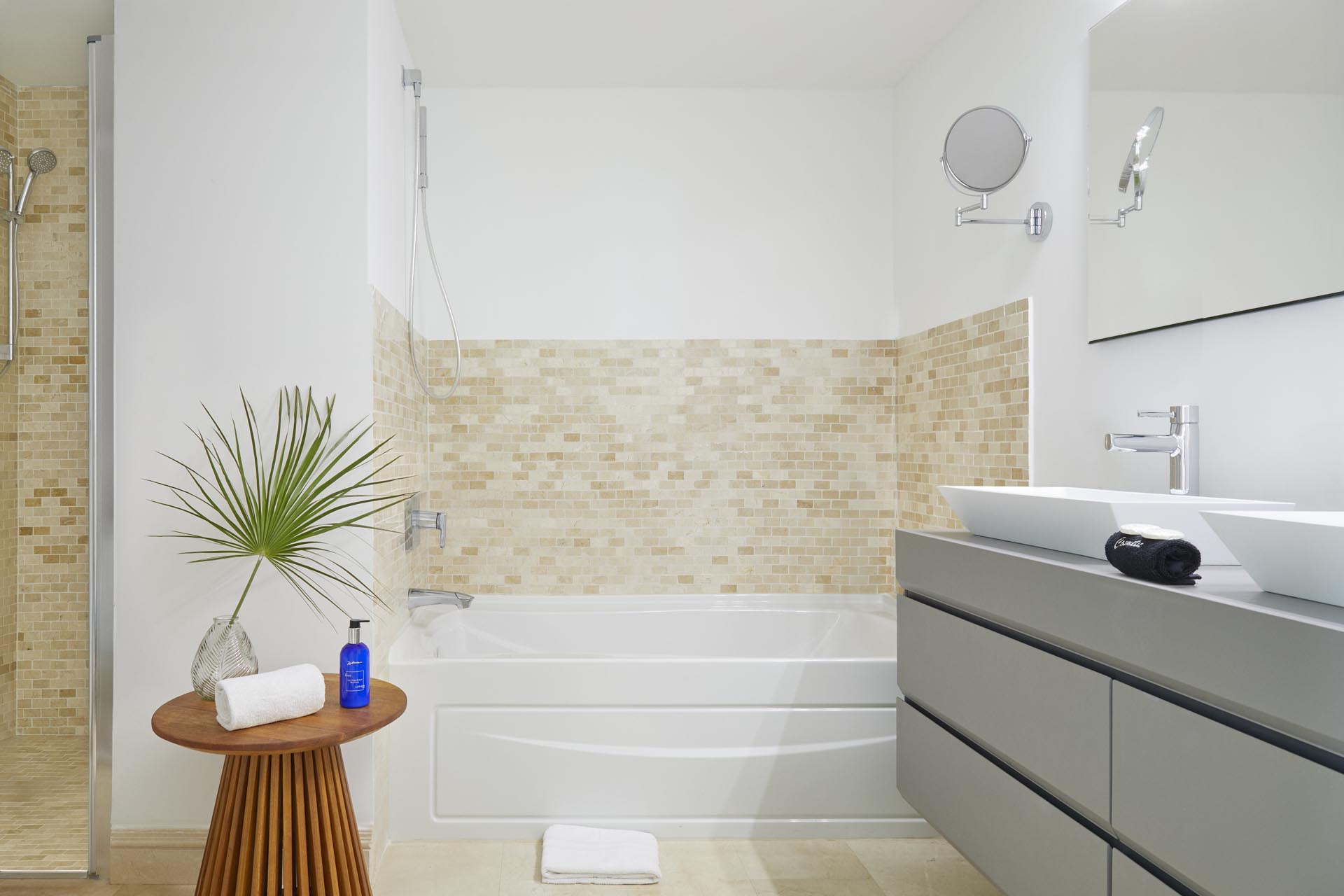 Toilet, tub, and bidet